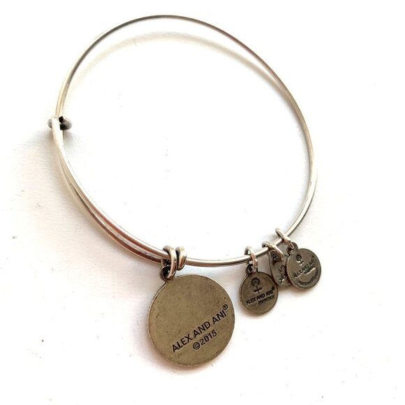 Alex and Ani Love Charm Bracelet - Silver Finish Expands 2"- 3.5" - Picture 2 of 2